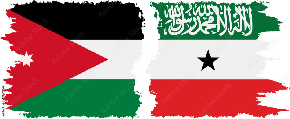 Somaliland and Jordan grunge flags connection vector Somaliland and Jordan grunge flags connection vector