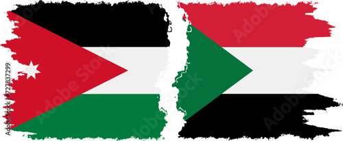 Free Download Sudan and Jordan grunge flags connection vector - GFXLoad