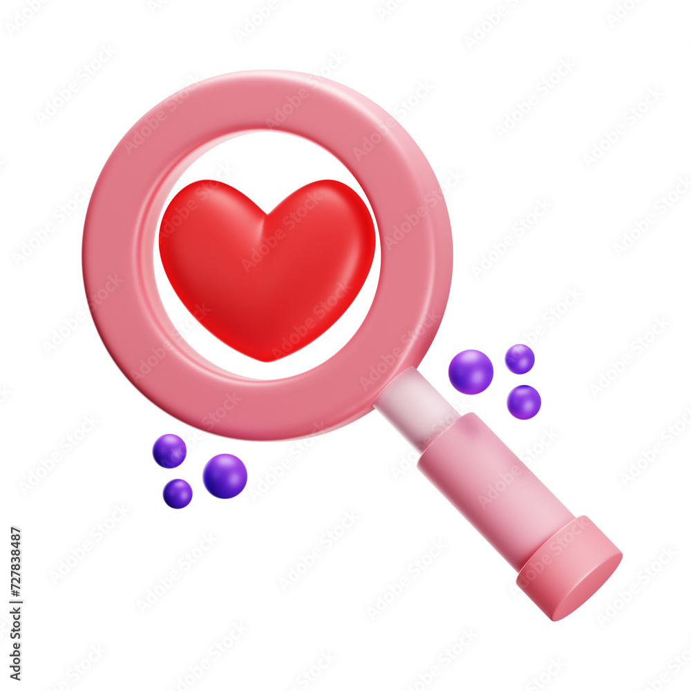 3D illustration of find love 3D illustration of find love