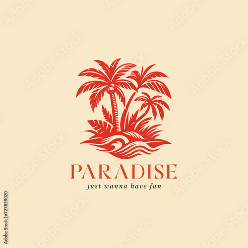 summer vibe logo illustration