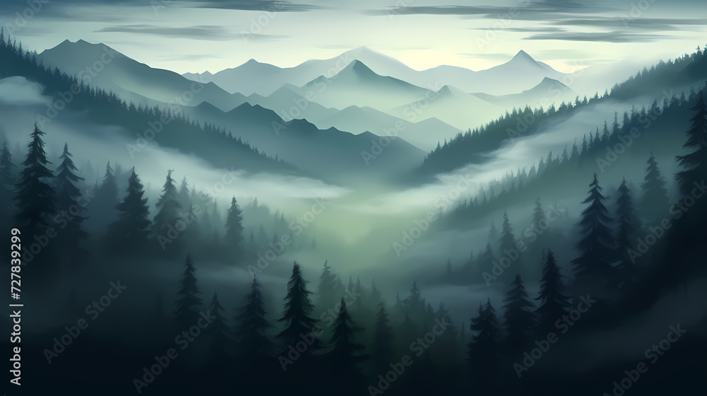 Majestic mountains, panoramic peaks PPT background Majestic mountains, panoramic peaks PPT background