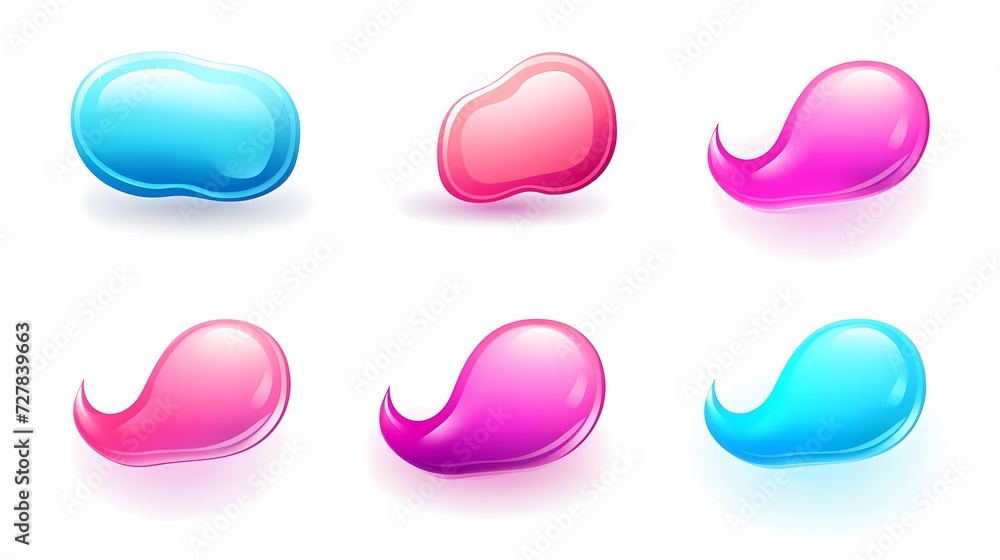 3D chat bubble icon set 3D chat bubble icon set