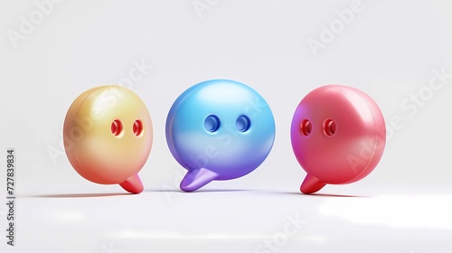 3D chat bubble icon set