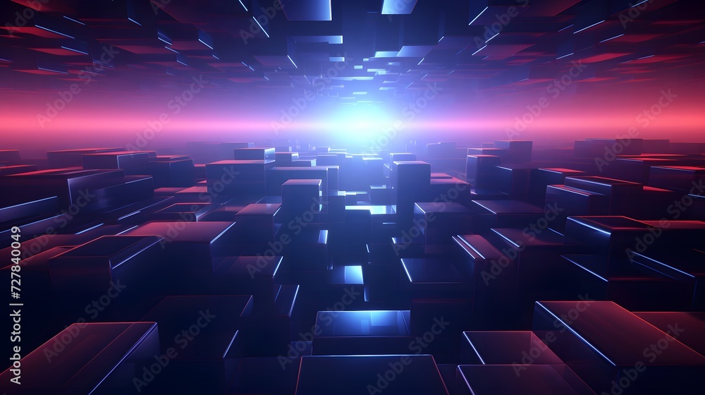 an abstract image of cubes with a bright light in the middle an abstract image of cubes with a bright light in the middle