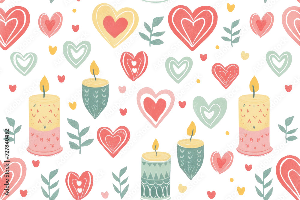 Seamless Pastel Valentine Hearts Pattern Seamless Pastel Valentine Hearts Pattern