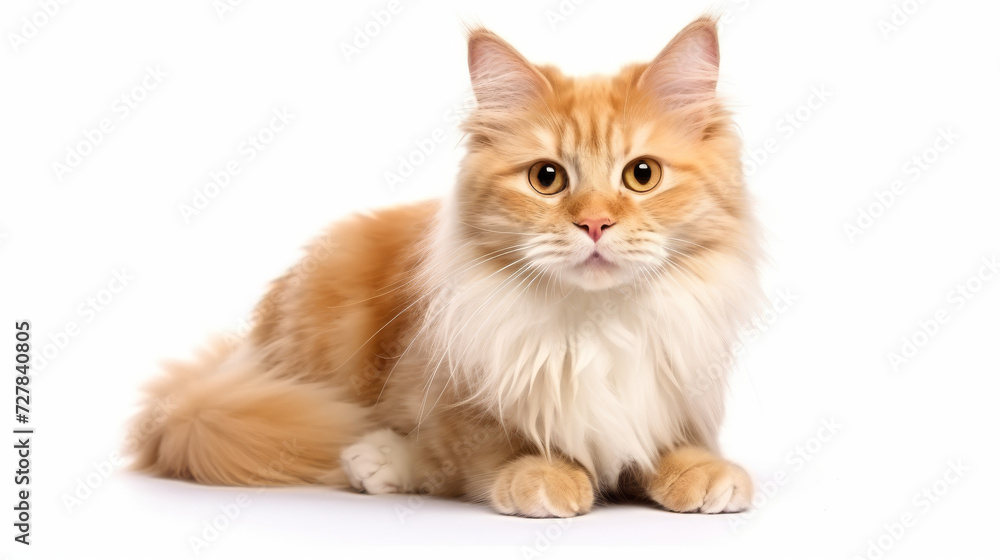 Cute cat on a white background. Copy space. Cute cat on a white background. Copy space.