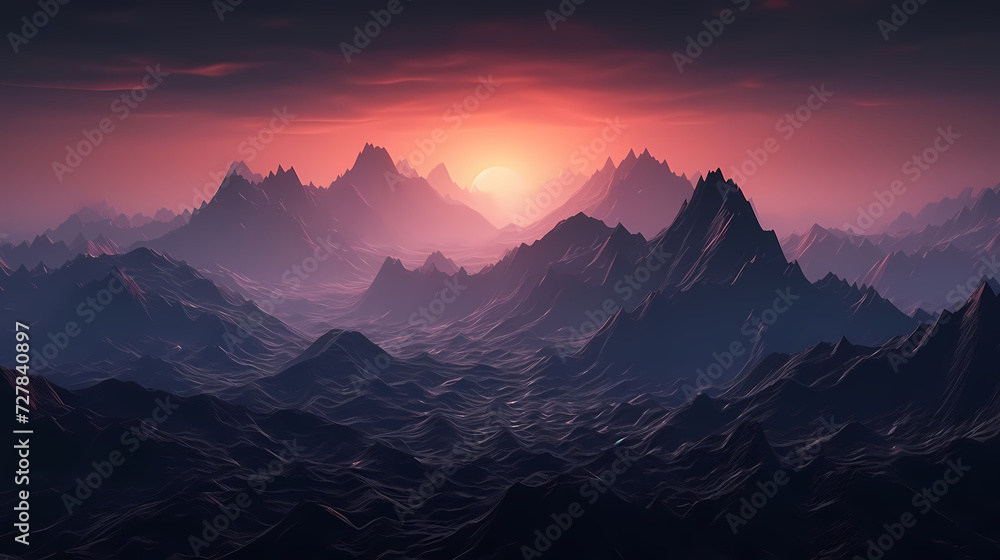 Fototapeta premium Stunning mountains, panoramic peaks PPT background