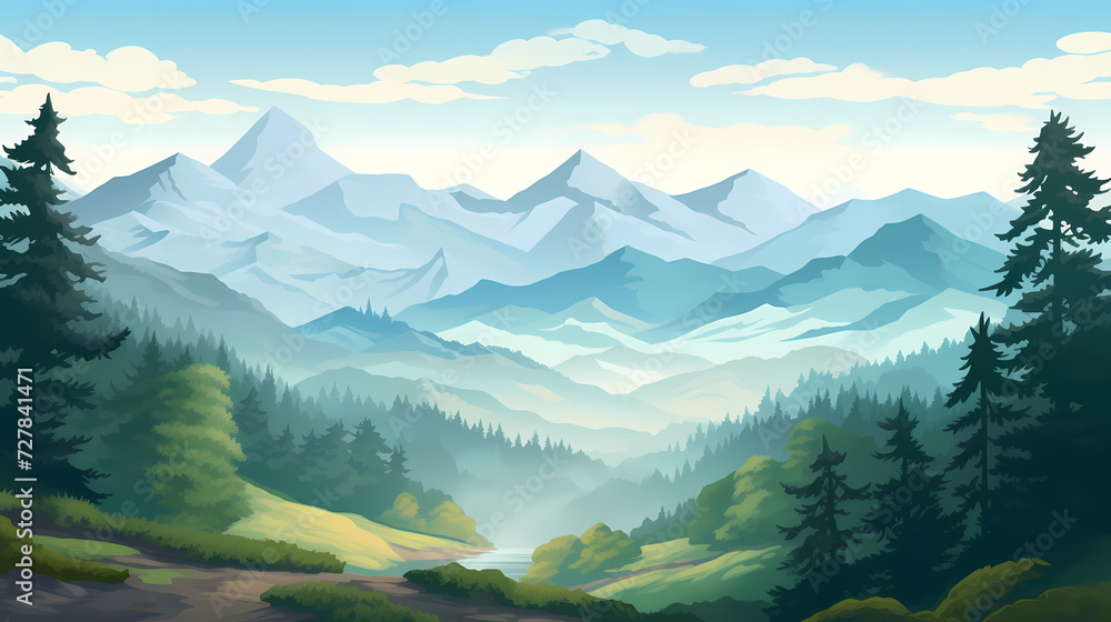 Majestic mountains, panoramic peaks PPT background Majestic mountains, panoramic peaks PPT background