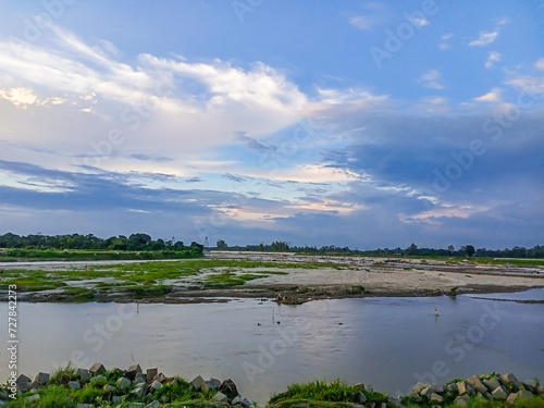 clouds over the river