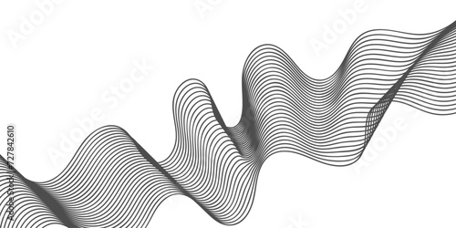 Vector Illustration of the pattern of gray lines on white background. abstract background with business lines. twisted black lines. abstract curved wavy vertical pattern for background, wallpaper..