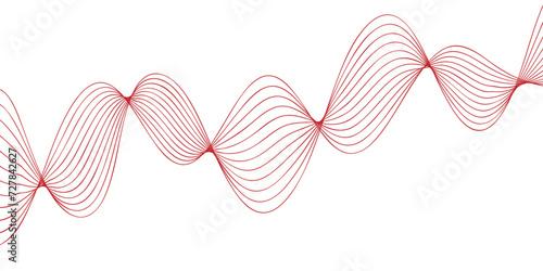 Vector wave lines flowing dynamic colorful isolated on white background for concept of AI technology, digital, communication. Wave with lines created using blend tool. Curved wavy line, smooth stripes
