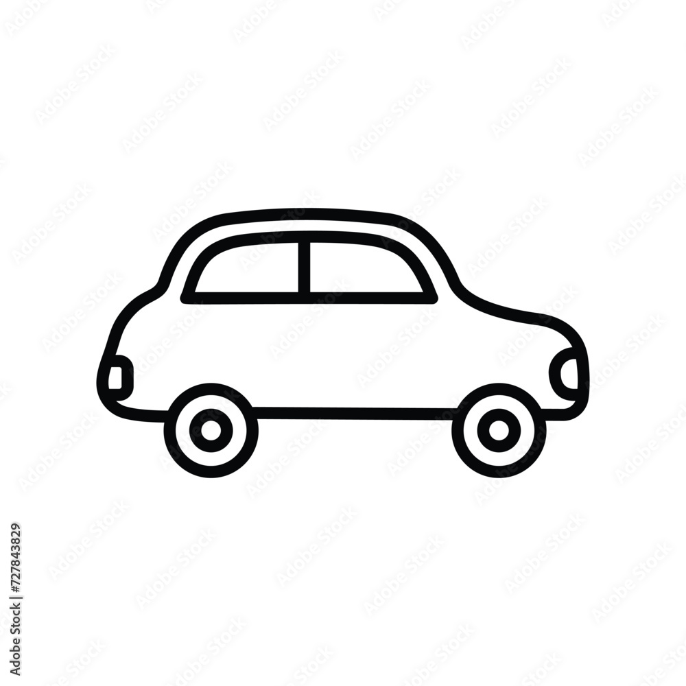 car icon with white background vector stock illustration