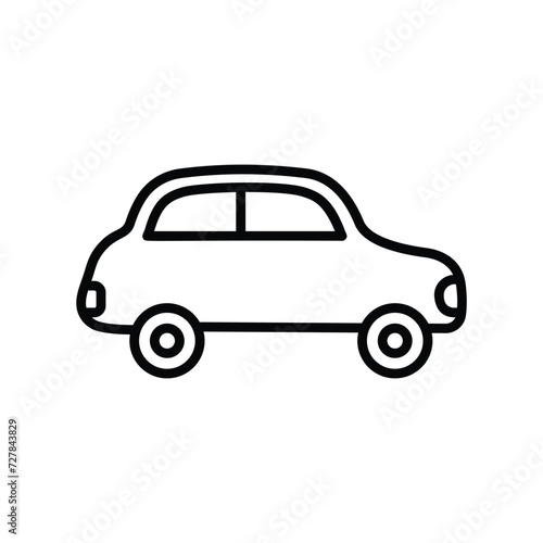 car icon with white background vector stock illustration