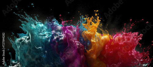 colorful watercolor ink splashes, paint 102 photo