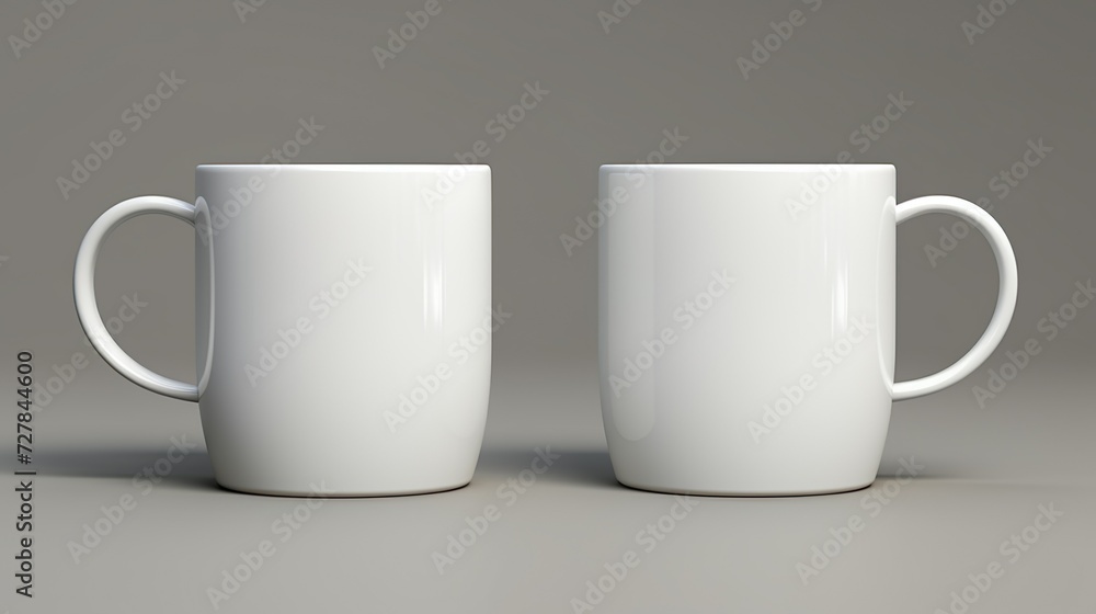 White classic coffee cup front and back in pure white without logo White classic coffee cup front and back in pure white without logo