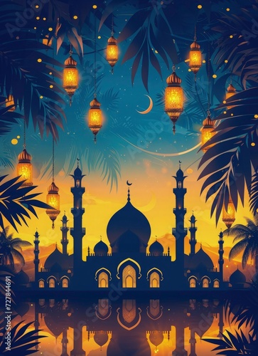 Ramadan kareem islamic festival social media background