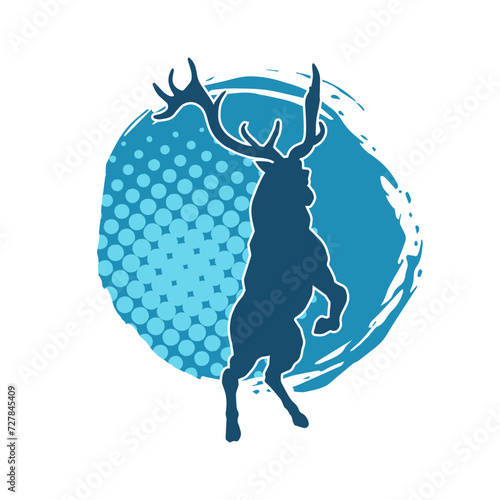 Silhouette of a deer wild forest animal with antlers.