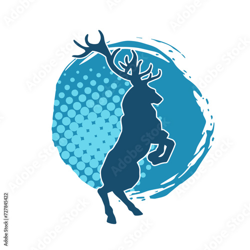 Silhouette of a deer wild forest animal with antlers.
