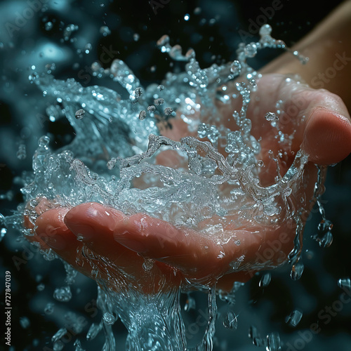 AI hand in water