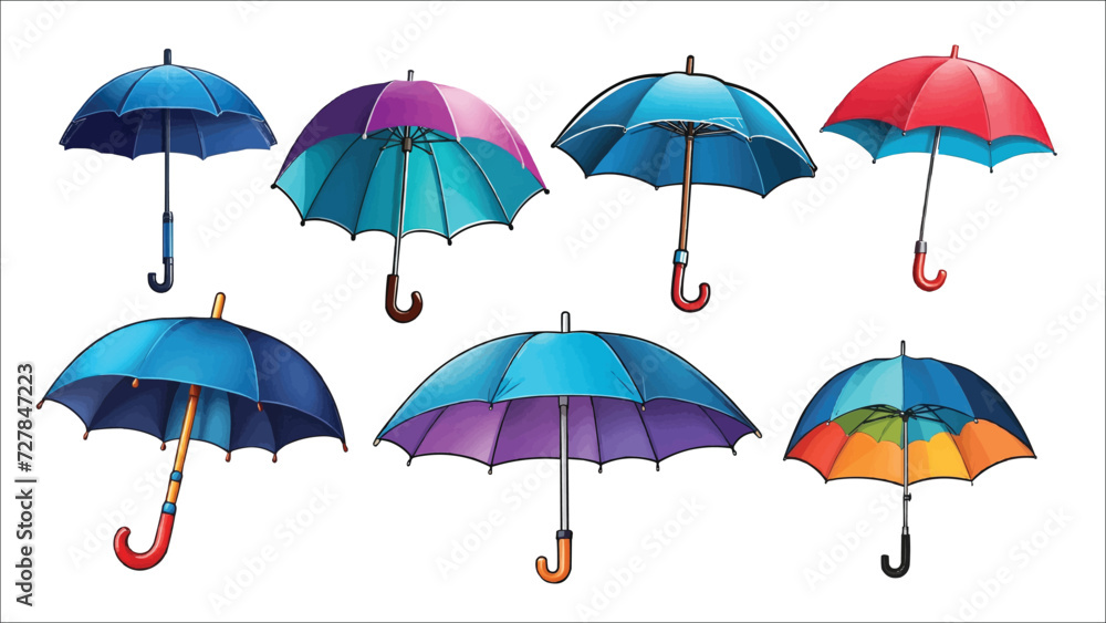 Obraz premium set of colorful umbrellas
