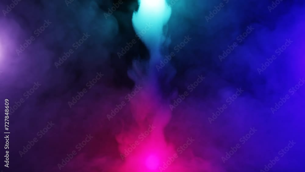 Multicolored smoke flow on black background. Blue and pink and violet smoke Multicolored smoke flow on black background. Blue and pink and violet smoke