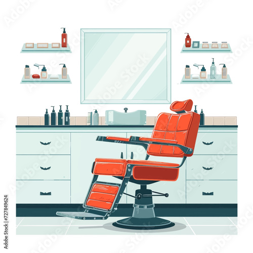 Male Barbershop interior Design Illustration