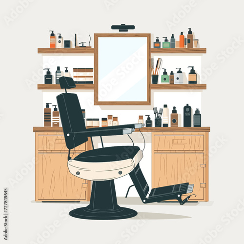 Male Barbershop interior Design Illustration