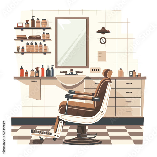 Male Barbershop interior Design Illustration