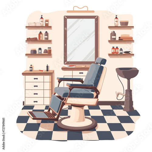 Male Barbershop interior Design Illustration