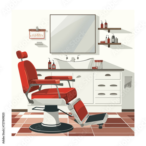 Male Barbershop interior Design Illustration