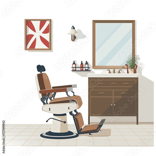 Male Barbershop interior Design Illustration