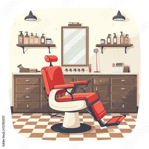 Barbershop interior Illustration Design