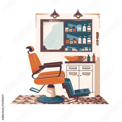 Barbershop interior Illustration Design
