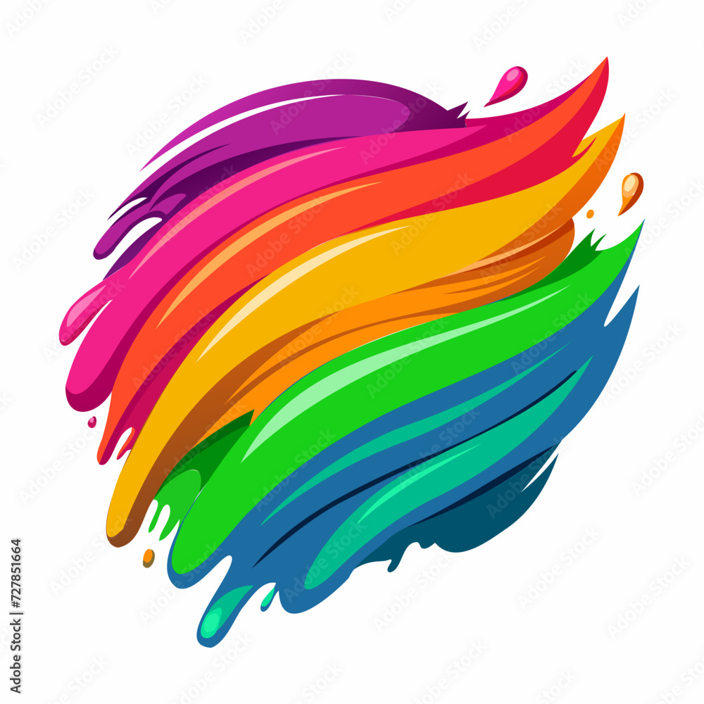 Fototapeta premium Colorful brush strokes isolated on white background. Vector illustration for your design