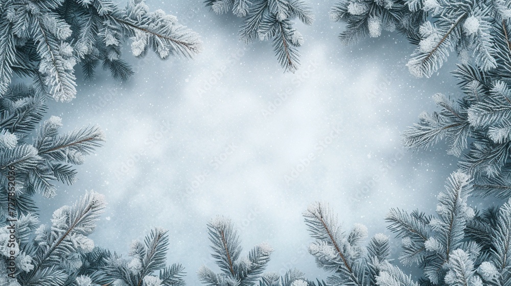 Top view winter background generated by ai Top view winter background generated by ai