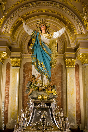 Statue of Our Lady of the Assumption in Rabat Cathedral on the island of Gozo (Malta)