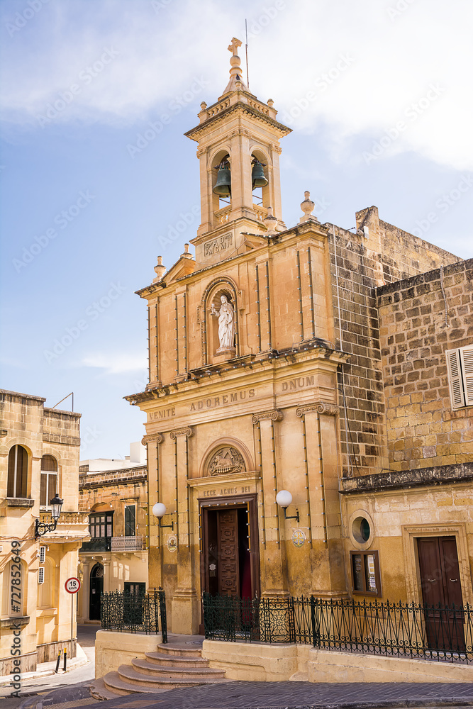 Small church in the historic center of Rabat in Gozo, Malta