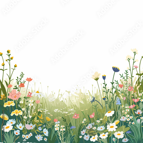 Calm Meadow with colorful wildflowers