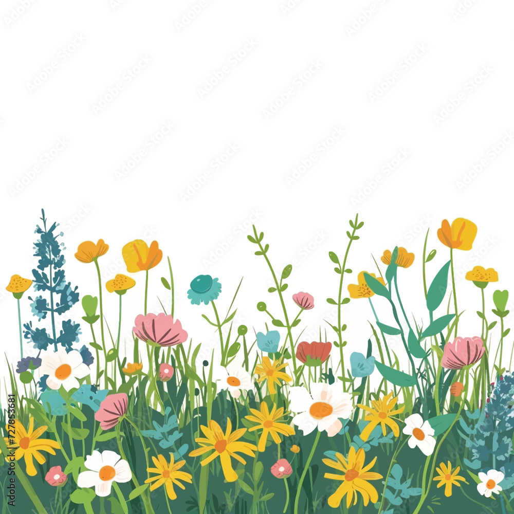 Calm Meadow with colorful wildflowers Calm Meadow with colorful wildflowers