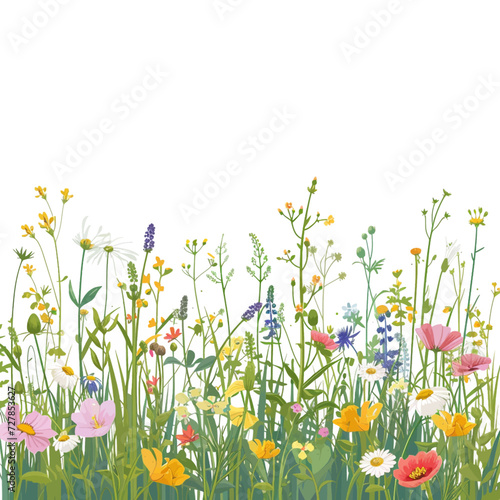 Calm Meadow with colorful wildflowers