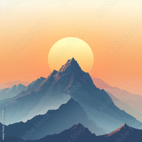 Sunrise over Mountain peak