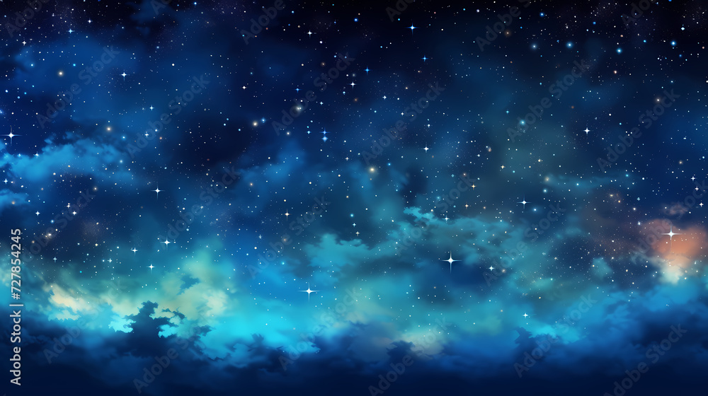 Naklejka premium Mysterious star themed gradient background with countless twinkling stars