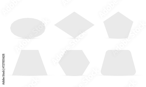 Blank Paper Labels Mockups Set, Isolated On White Background. Vector Illustration