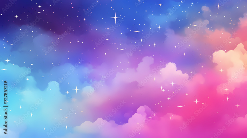 Fototapeta premium Mysterious star themed gradient background with countless twinkling stars