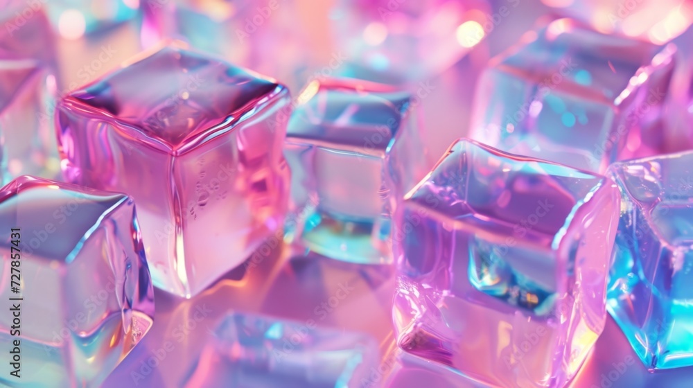a close up image of pink and blue colored squares