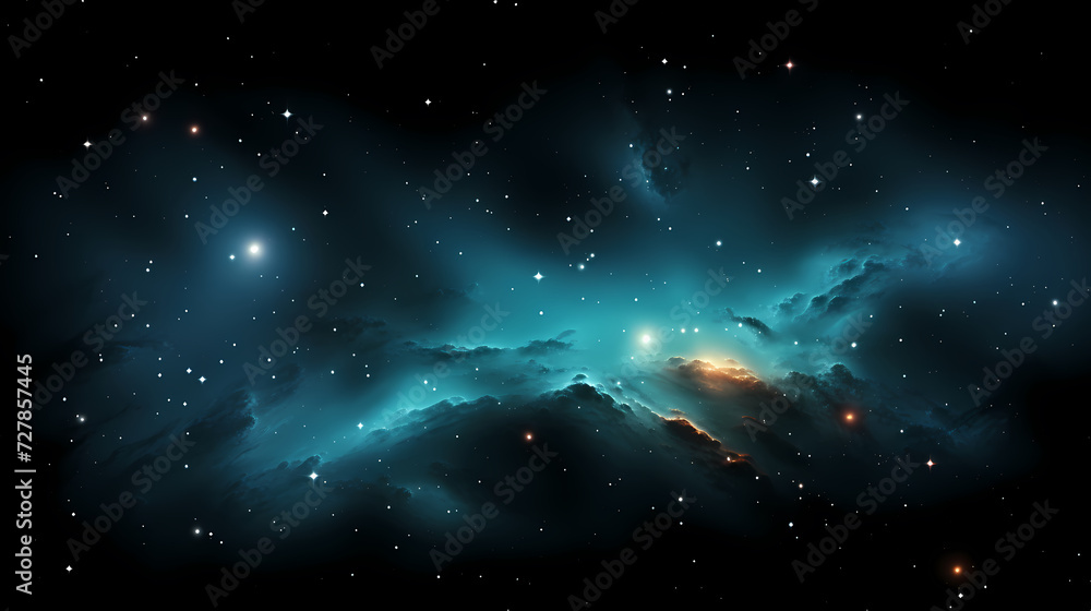 Fototapeta premium Mysterious star themed gradient background with countless twinkling stars