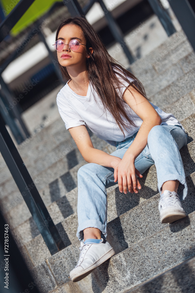 Stylish girl in city Stylish girl in city