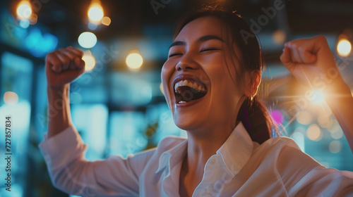 Wallpaper Mural close up of a aisan woman laughing Torontodigital.ca