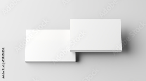 Blank square business card mockup with gray background 
