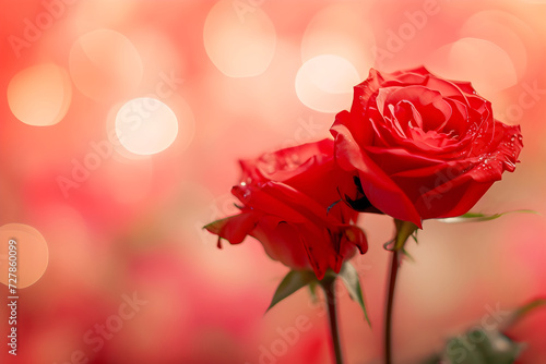 pink  red roses in the garden  background  copy space  flowers. Abstract wallpaper. Spring  Valentine s day. Two. Soft colors